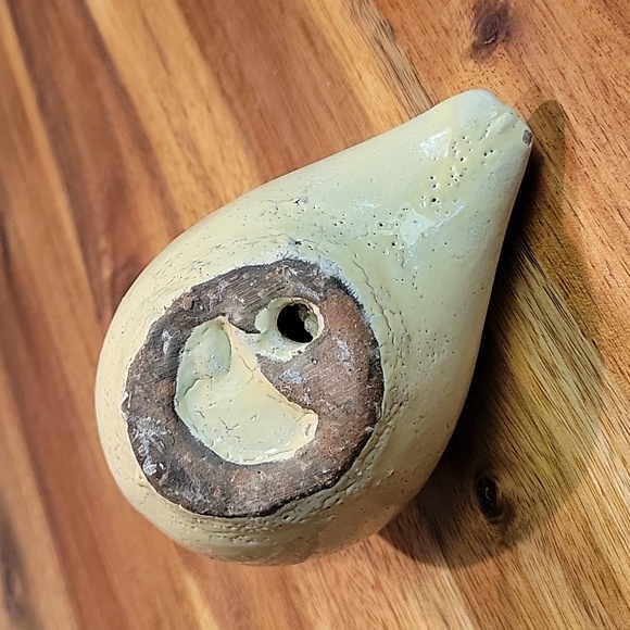 Cute Yellow Glazed Pottery Bird with a Hole in the Bottom of it. - Picture 3 of 3